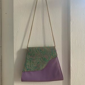 Vintage Bellini purple iridescent snakeskin bag